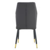 4 modern dining chairs with stylish PU patterned backrest and black metal legs for a comfortable home experience in the kitchen, bedroom and office.