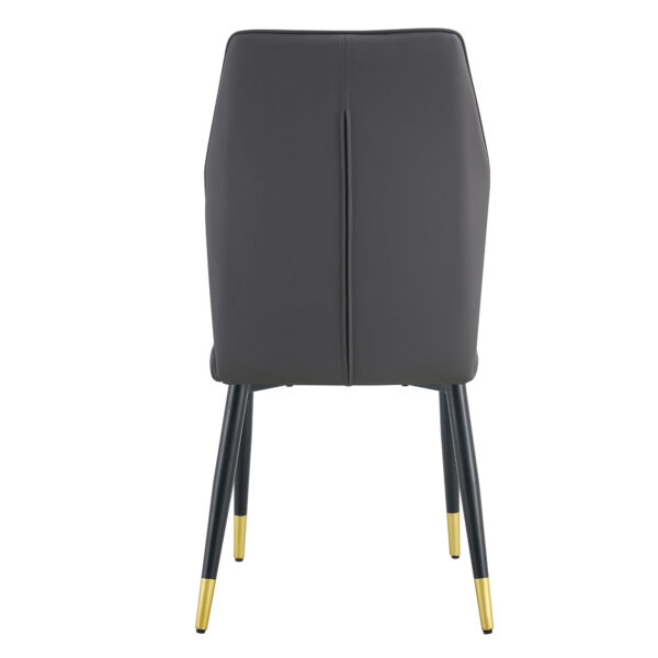 764e911e45e145dd8bfa955451955f99_dcd8f0c44805f8beec6293225ae85b0b 4 modern dining chairs with stylish PU patterned backrest and black metal legs for a comfortable home experience in the kitchen, bedroom and office.