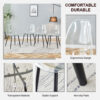 Modern minimalist transparent dining chair, plastic chair, armless crystal chair, Nordic creative makeup stool, negotiation chair, set of 4 pieces, black metal legs,TW-1200