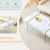 43.3"x23.6" White Marble-Patterned MDF Coffee Table with Tempered glass legs.Suitable for Living Room.It can be used not only as a coffee table but also as a side table or display stand.
