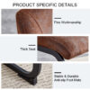 A set of two brown chairs, including suede cushions and black metal legs. Small size, suitable for select groups, suitable for dining room, kitchen, terrace and guest office chairs (set of 2)