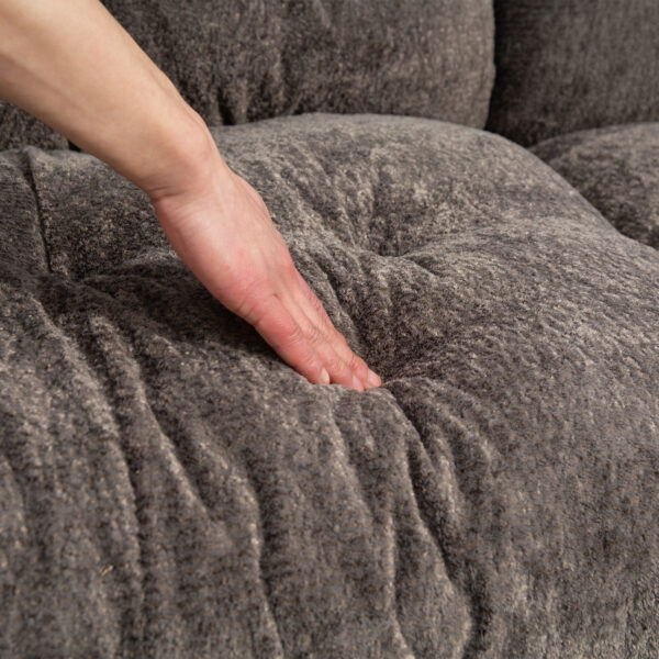 Two-seat Sectional Sofa Modular Deep Seat Sofa Couch Chenille Sofa Sleeper Comfy Upholstered Furniture for Living Room Apartment Studio Office-Gray