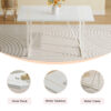 55"x31.5"Cream-Style White MDF Dining Table Set with 6 Armless Chairs.MDF Tabletop and metal legs.The backrest of the dining chair has a vertical line design.Adding a warm atmosphere to your family.