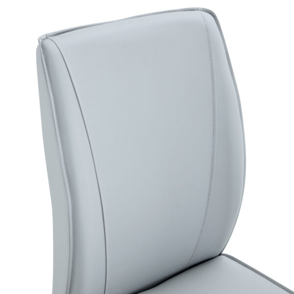 770862b1513e40f98308b3fd77fb00b2_b9d6cd683ce52a18c59c010ffd3a103c Luxury Simple Arch Chair - Set of 6 Light Gray PU Material High Resilience Dining Chair with Arched Metal Silver Leg.