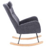Teddy Upholstered Nursery Rocking Chair for Living Room Bedroom(DARK GREY Teddy)