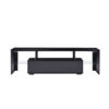 FashionTVstandTVcabinet,EntertainmentCenter,TVstationTV console,media console,with LEDlight belt,light belt remote control,toughenedglassshelf,metal handle,Canbeplaced in the living room,bedroom,black