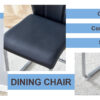 2 Dining Chair Set, Black Dining Chair Set, PU Material High Back Seat and Sturdy Leg Chair, Suitable for Dining Room, Kitchen, Living Room