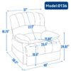 Large Manual Recliner Chair in Fabric for Living Room, Beige