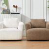 360° Swivel Chair, 38.2" Accent Chair Sofa, Upholstered Swivel Barrel Sofa Chair with a Throw Pillow for Living Room, Bedroom, Office and Hotel, Grey