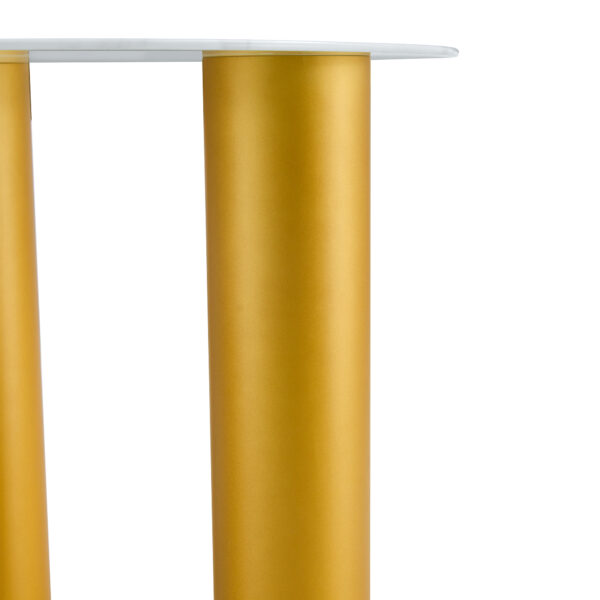 Table and chair set, round table with white marble pattern, gold MDF table legs, soft and comfortable dining chair, suitable for kitchen and living room