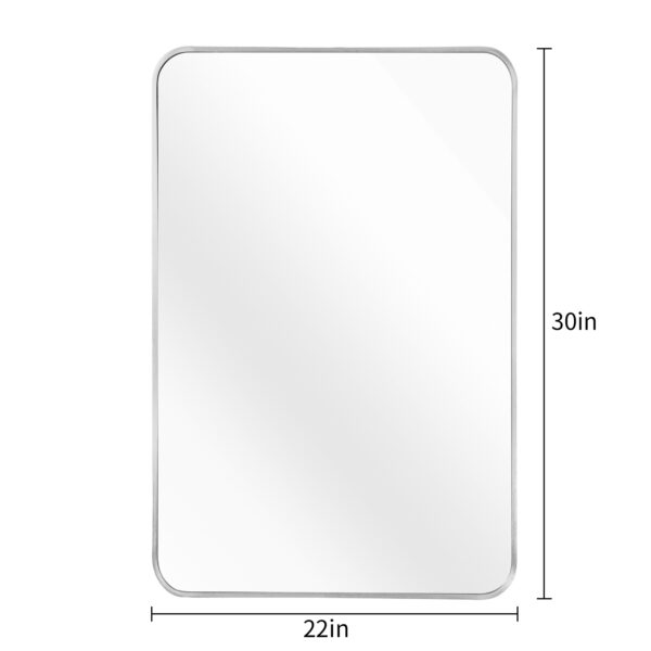 22x30 Inch Silver Metal Framed Rectangular Bathrrom Mirror for Wall.(W2203P183126)