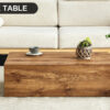 Modern MDF coffee table with wood texture pattern -39.37x23.62x11.81 inches - stylish and durable design
