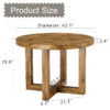 A modern and practical circular dining table. Made of MDF tabletop and wooden MDF table legs. Suitable for living room and bedroom. 42 inches * 42 inches * 30 inches
