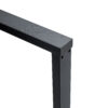A minimalist retro rectangular dining table with a specially textured top and black metal legs.Contemporary Minimalist MDF Dark Wood Textured Tabletop.Able To Give People A Visual Beauty With Rules.
