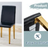 Two Black PU dining chairs, Golden Metal Legs.Simple and versatile, comfortable and accompanied. Exquisite and versatile dining chairs unlock a comfortable new experience.(Set of 2)