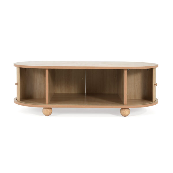 78bdcc4dc4e54f7b88bba7bc81e6de8b_d4f455b6a9bc26223b42f6c9f118ffd4 MDF ELEGANT LONG OVAL STORAGE SIDE TABLE WITH RETRO CHARM, NATURAL COLOR
