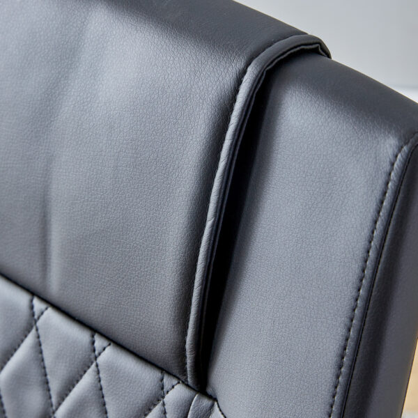 Modern Dining Chairs with Faux Leather Padded Seat Dining Living Room Chairs Upholstered Chair with Metal Legs Design for Kitchen, Living, Bedroom, Dining Room Side Chairs Set of 6 (Black+PU ) C-001