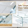 31.4 Inch Modern Two-Tier Square Coffee Table - An Elegant Combination of Clear Glass and White Marble Pattern Sticker.It can be used as a coffee table,a side table or a display stand.