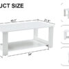 A modern and practical white coffee table and coffee table. The double layered coffee table is made of MDF material,. Suitable for living room, bedroom, and study.43.3"*21.6"*16.5" CT-16