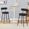 Fashionable and Comfortable - Two Sets of Ergonomic High Legged Bar Chairs, With Black Breathable Fabric Cushions And a Total Height of 35.5 Inches.Pack two in one box.