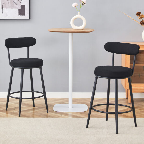 799631ebb6ad483097fe71e190edebe2_7a131bcb9b11af5e2acbc28f644805b7 Fashionable and Comfortable - Two Sets of Ergonomic High Legged Bar Chairs, With Black Breathable Fabric Cushions And a Total Height of 35.5 Inches.Pack two in one box.