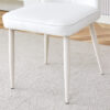 Table and chair set, MDF desktop, white metal table legs, stable and beautiful, suitable for most styles of home. Modern simple dining table, comfortable seating.