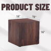 16*16*16 Inch Walnut Wood Grain MDF Coffee Table - Luxurious Design, Perfect Living Room Accent.Cube fashion texture design coffee table, suitable for various situations and scenes.