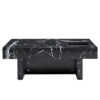 A modern and practical coffee table made of MDF material with black patterns. The fusion of elegance and natural fashion  31.4"*31.4"*12"
