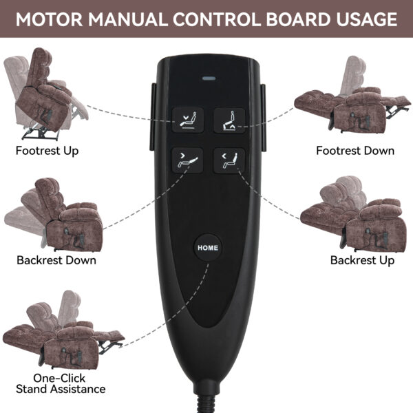 Lift Recliner Chair Heat Massage Dual Motor Infinite Position Up to 350 LBS Large Electric Power Lift Recliners with Power-Remote, Medium-firm and Heavy duty, Brown