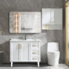 30x40 Inch Silver Metal Framed Rectangular Rectangular Bathrrom Mirror for Wall.(W2203134526)