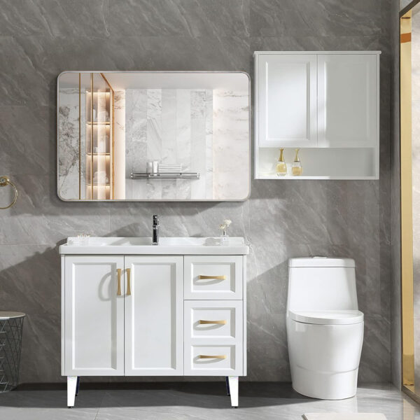 30x40 Inch Silver Metal Framed Rectangular Rectangular Bathrrom Mirror for Wall.(W2203134526)