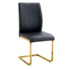Luxury Simple Arch Chair - Set of 8 BLACK PU Material High Resilience Dining Chair with Arched Metal Gold Leg.Packed In Two Boxes.