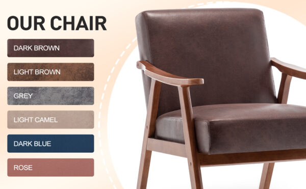 7a7c0bbe02f4418ca75fded94b44d67c_e44ed98d57ba93baaa4ebed1a7be8000 Mid-Century Modern Chair, Living Room Chair with Solid Wood Frame, Accent Chair Extra-Thick Backrest, Wingback Chair for Bedroom, Reading Room, Living Room, Lounge Chair Indoor