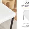 4 Dining Chair Set, White Dining Chair Set, PU Material High Back Seat and Sturdy Black Leg Chair for Dining Room, Kitchen and Living Room c-010