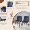 Table and chair set.Modern Black Marble Pattern MDF Dining Table Set - 55"x31.4" with 4 Extended Seat Cushion PU Dining Chairs.Black Cushion.Iron Pipe Spraying Chair Legs.