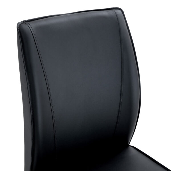7aedb8bcb5ed49eaa9da76e867d758c0_05d2ccd5fe08b08c259b7f6ab6eba7a8 Luxury Simple Arch Chair - Set of 8 Black PU Material High Resilience Dining Chair with Arched Metal Silver Leg.Packed In Two Boxes.
