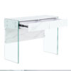 White environmental protection MDF minimalist dresser, desk, desktop computer desk, with double drawer storage space, simple home, perfect for various styles of home environment.