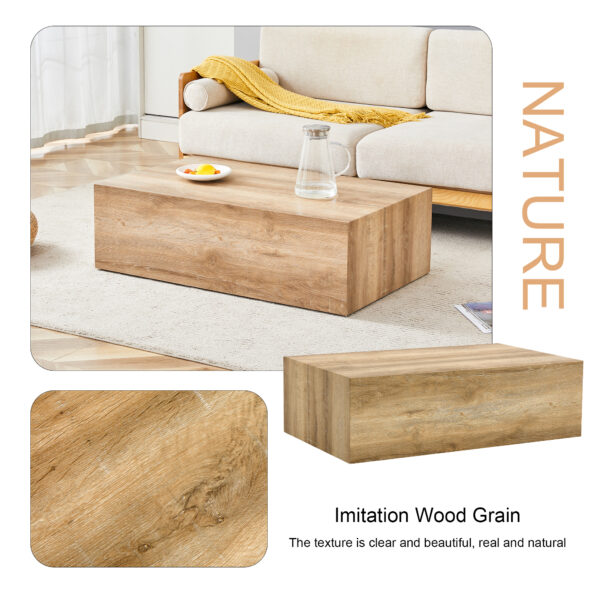 7b41af0cd0d64c019257b066f6de17ab_fff884b9fcdd363b8b81a20edd424ede Elevate your living space with this modern MDF coffee table that showcases smooth, light wood color texture patterns. It is characterized by stylish design.39.3*23.6*12.W1151P187998