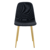 Luxury Simple Chair - Set of 4 BLACK Linen-Cotton Material High Resilience Dining Chair with Metal Golden Leg.Integral metal leg architecture,Suitable for various interior decoration styles.