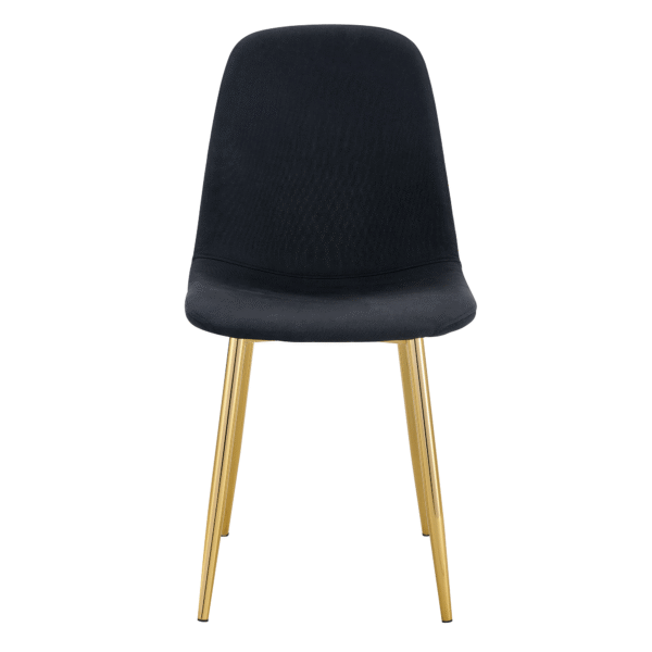 7b44e1f32fc34a90b5fc7d9024f7ef3f_930d2f8809ef65220d772ff6097427b7 Luxury Simple Chair - Set of 4 BLACK Linen-Cotton Material High Resilience Dining Chair with Metal Golden Leg.Integral metal leg architecture,Suitable for various interior decoration styles.