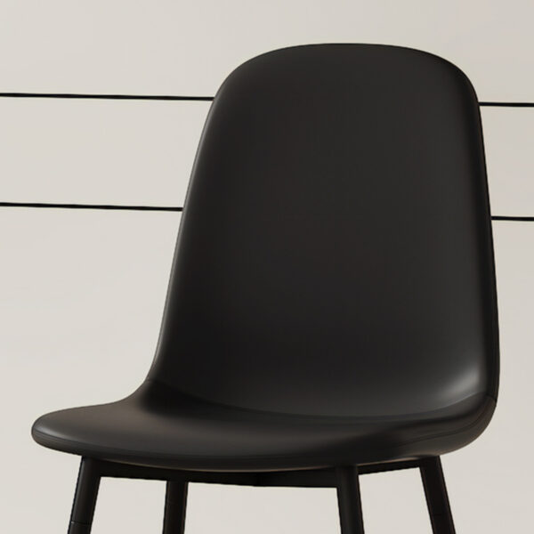 7bc6ab57031a461faa94fe953cffce7a_5179cff1e7d3e136744dde728420594d Modern Minimalist Black Dining Chair Set - Four Chairs per Box, Stable and Comfortable.Modern Mid-Century Style Upholstered Side Chairs,Spoon Shaped Chairs With Black Metal Legs.