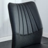 Four black dining chairs. Modern chairs from the Middle Ages. Made of PU material cushion and silver metal legs. Suitable for restaurants and living rooms C-009