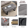A rustic gray wood grain MDF coffee table with black metal legs - an elegant space in natural wood tones