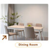 71 * 35.4 inch rectangular dining table. The transparent tempered glass tabletop is paired with golden 7-shaped metal table legs, showcasing a minimalist texture. Suitable for various places.