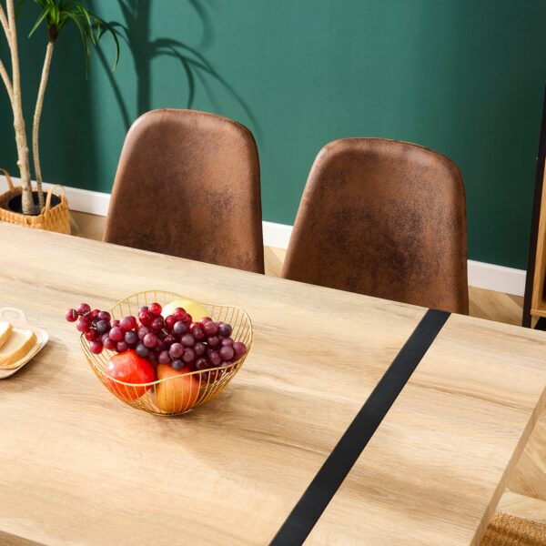 Rustic Industrial Rectangular Wood Dining Table For 4-6 Person, With 1.5" Thick Engineered Wood color Tabletop and Black Metal Legs,Desk For Kitchen Dining Living Room, 55.1" x 31.4"x 29.9"1529W115172