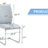 Luxury Simple Arch Chair - Set of 6 Light Gray PU Material High Resilience Dining Chair with Arched Metal Silver Leg.
