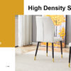4 modern dining chairs with stylish PU patterned backrest and black metal legs for a comfortable home experience in the kitchen, bedroom and office.