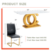 Table and chair set.Subtle Luxury Tempered Glass Dining Set - 63"x35.4" with 6 Black PU Material High Resilience Dining Chairs.Arched Metal Gold Leg.White imitation marble texture sticker Tabletop.