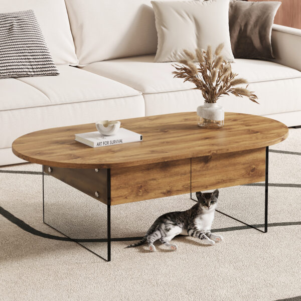 7d8521c8f86842e5ba693ee1a2730bf9_5b8d7220b79afc1f267ae626978d65af Coffee table with double drawers. The board surface is MDF sticker, and both sides are transparent tempered glass. The design is simple and elegant, with excellent storage functions.