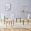 Four Light Gray PU dining chairs, simple and versatile, comfortable and accompanied. Exquisite and versatile dining chairs unlock a comfortable new experience.(Set of 4)